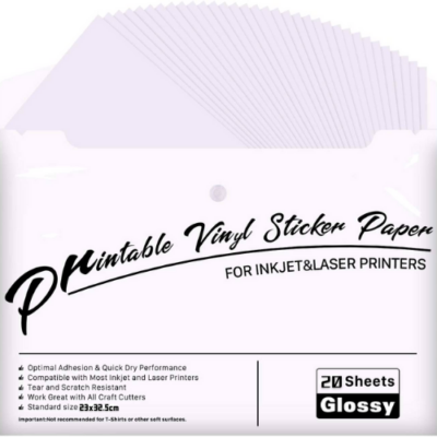 45 Sheets Inkjet Clear Printable Waterproof Vinyl Adhesive Sticker Paper  8.5x11 for sale online | eBay
