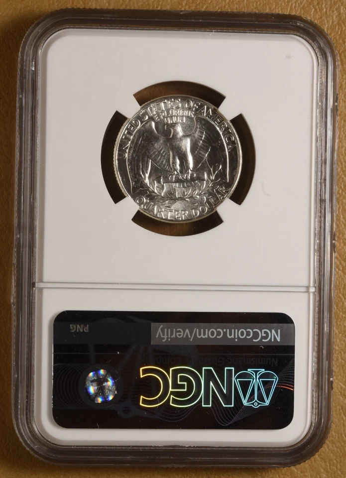 1963 Washington Silver Quarter 'Type B Reverse' NGC MS66 - Image 2 of 4