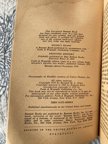 Vintage Magician Magic Books Lot Of 4 Houdini/Amateur Magic/Handbook Of Magic - Picture 9 of 12