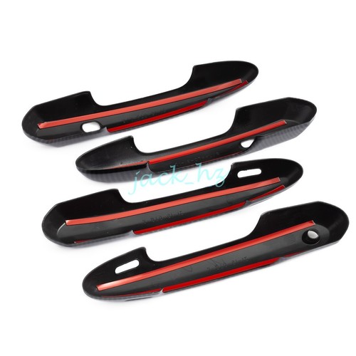 Borde de cubierta de manija de puerta de fibra de carbono para accesorios Toyota Sienna 2021-2024 - Imagen 8 de 8