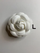 Fabric Camellia Flower Brooch Pin Scarf Clip White Ivory New Handmade