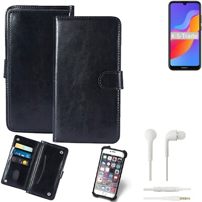 KUNSTLEDER HANDYTASCHE FÜR Huawei Honor 8A + KOPFHÖRER SCHUTZ HÜLLE WALLET BO