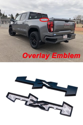Overlay Emblem Matte Black Fit 2019-2024 GMC Sierra 4x4 Bed Emblem Left ...