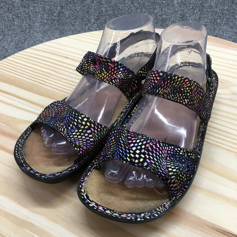 Sandalias Alegria para mujer 38 Verona Viewmaster con tiras negras multicolores Foto 3 de 4