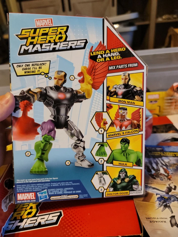 Figura de acción Marvel Iron Man Super Hero Mashers Hasbro nueva caja de desgaste Foto 2 de 2