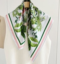 100 Mulberry Silk Scarf Women Square Wrap Neckerchief 65 65cm Bandana Q05