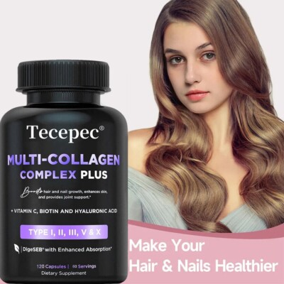 Multi Collagen Complex Plus 1600MG   Gesunde Gelenke, Haare, Haut und Nägel