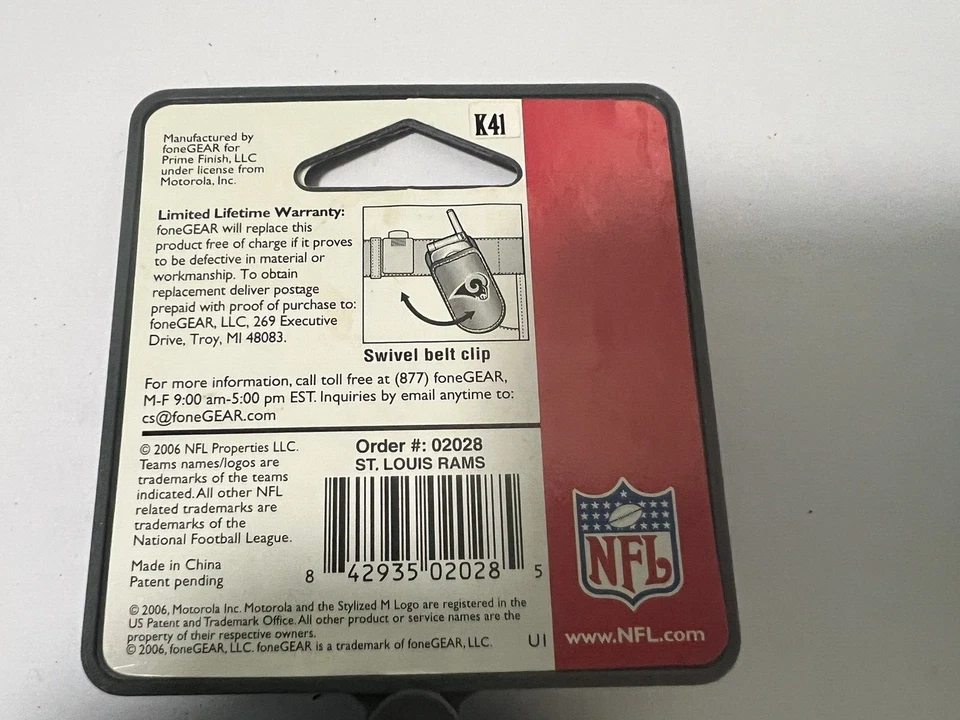 Чехол для сотового телефона университетской серии St Louis Rams грубая отделка темно-синий (G42U2) - Изображение 4 из 4