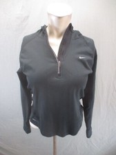 NIKE FIT DRY Size S 4-6 Womens Black 1/2 Zip Stand Collar Athletic Hoodie 724