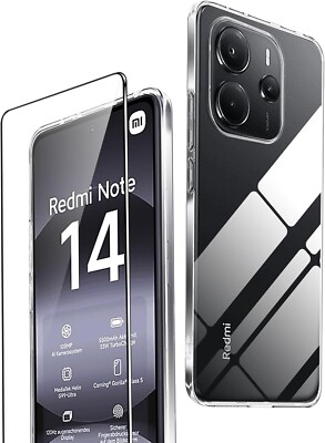 TRANSPARENT COVER + TEMPERED GLASS FILM FOR XIAOMI REDMI NOTE 14 4G TPU