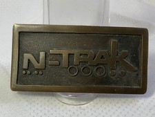 Vtg N-TRAK Belt Buckle 1.75 Loop Railroad Train Theme Mens Clothing Accessory