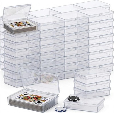 24 Pack Playing Card Case, 1.2mm Thick Clear Plastic Deck , Empty Snap-Tight ...
