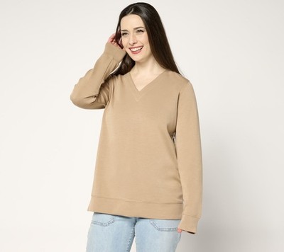 Gloria Vanderbilt Women's Top Plus Sz 3X ScubaLuxe Sunset Hues V Brown A683713