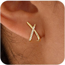 Gold/Silver Earrings for Women Trendy,14K Real Gold Plated Stud Earrings Dainty