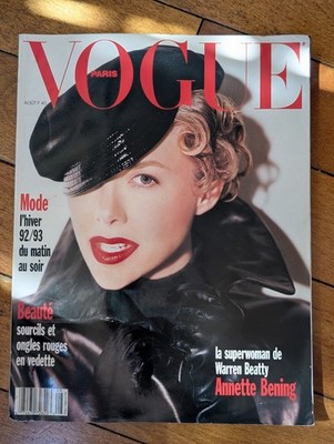 VOGUE Paris Magazine 728 August 1992 Annette Bening Fashion Mag Beauty Ephemera 