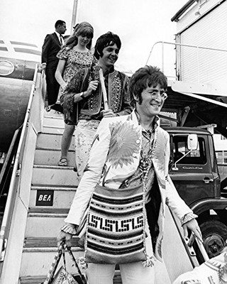 The Beatles John Lennon Paul McCartney Jane Asher Heathrow BEA 1967 11x14 Photo