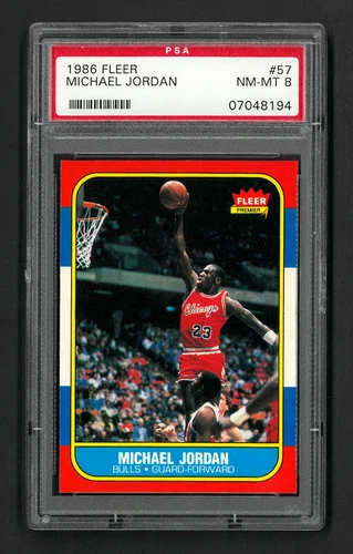 1986 Fleer #57 Michael Jordan PSA 8+ Well Centered High-End Pre-Half Grade