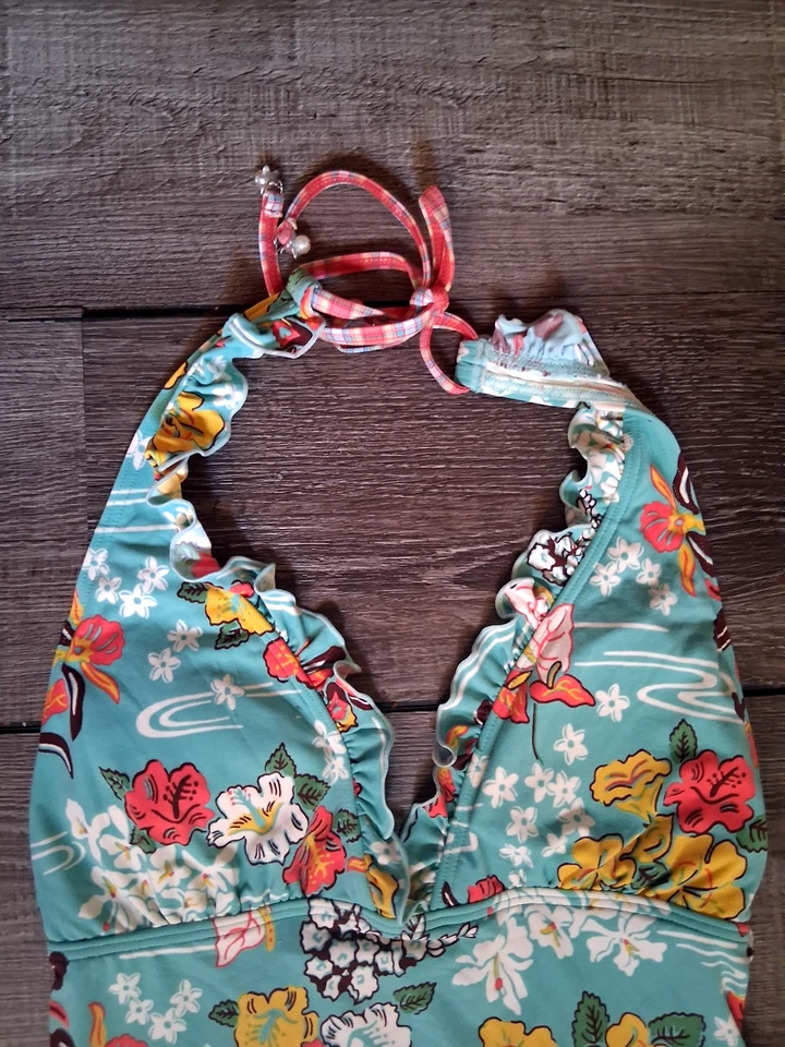 NUEVO Traje de Baño Tankini Coco Rave Tropical Wave Pequeño Copa D Multi Amarillo Foto 3 de 4