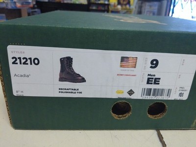 (NEW) Danner Acadia 400G GTX Black Leather Boots, Men EE, Size 9, Made in USA