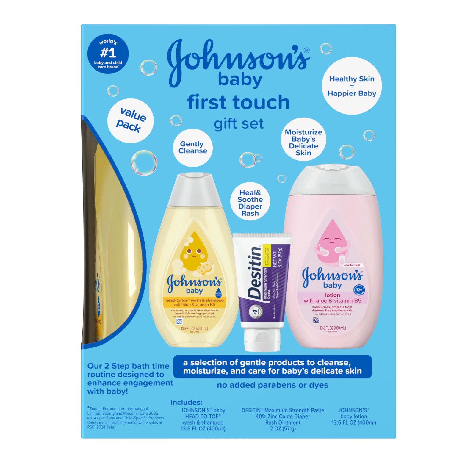 Johnsons First Touch Baby Gift Set, Baby Bath, Skin  Hair Essential Products,