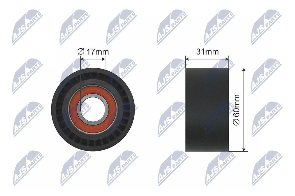 N.T.Y. RNK-PL-014.NTY Deflection/Guide Pulley, V-ribbed belt for NISSAN,OPEL,REN