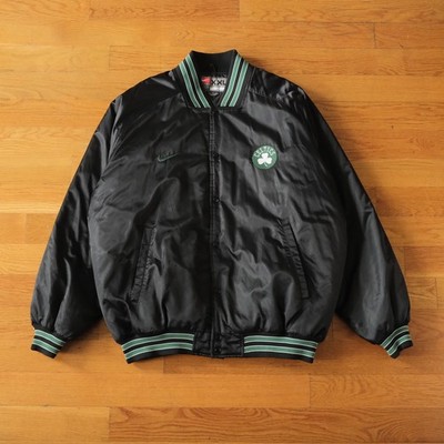 Nike Bomber Jacket Mens Black Boston Celtics Nylon Varsity XXL 90s Style NBA