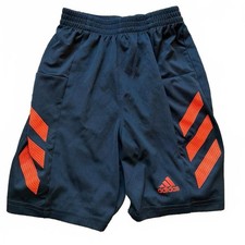 Adidas Kids Boys Athletic Shorts with Orange Accents - Size 7