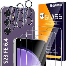 3 Pack Glass Screen Protector for Samsung Galaxy S23 FE-6.4 Inch, Clear