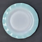 Hazel Atlas milkglass turquoise plate, crinoline, vintage, us glass, 7 in, ombre