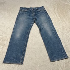 Vintage Levis 501 Jeans Mens 35x29 Tag 38x32 USA Made 90s Blue Denim Relaxed