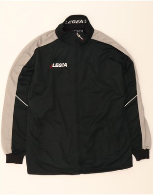 LEGEA Mens Graphic Tracksuit Top Jacket Large Black Colourblock Polyester DA66