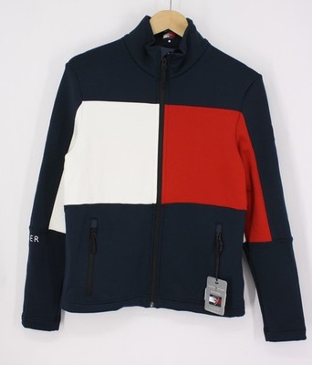 TOMMY HILFIGER  ROSSIGNOL MENS GLOBAL STRIPE FULL ZIP MIDLAYER NAVY RRP £225 IB