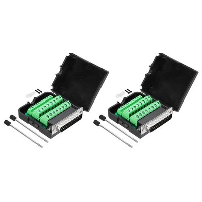D-Sub DB25 Breakout Board Connector Männlich Buchse Terminalblock Adapter 2stk