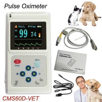 Veterinary Color Pulse Oximeter CMS60D-VET SpO2 Probe PR Monitor Software USB