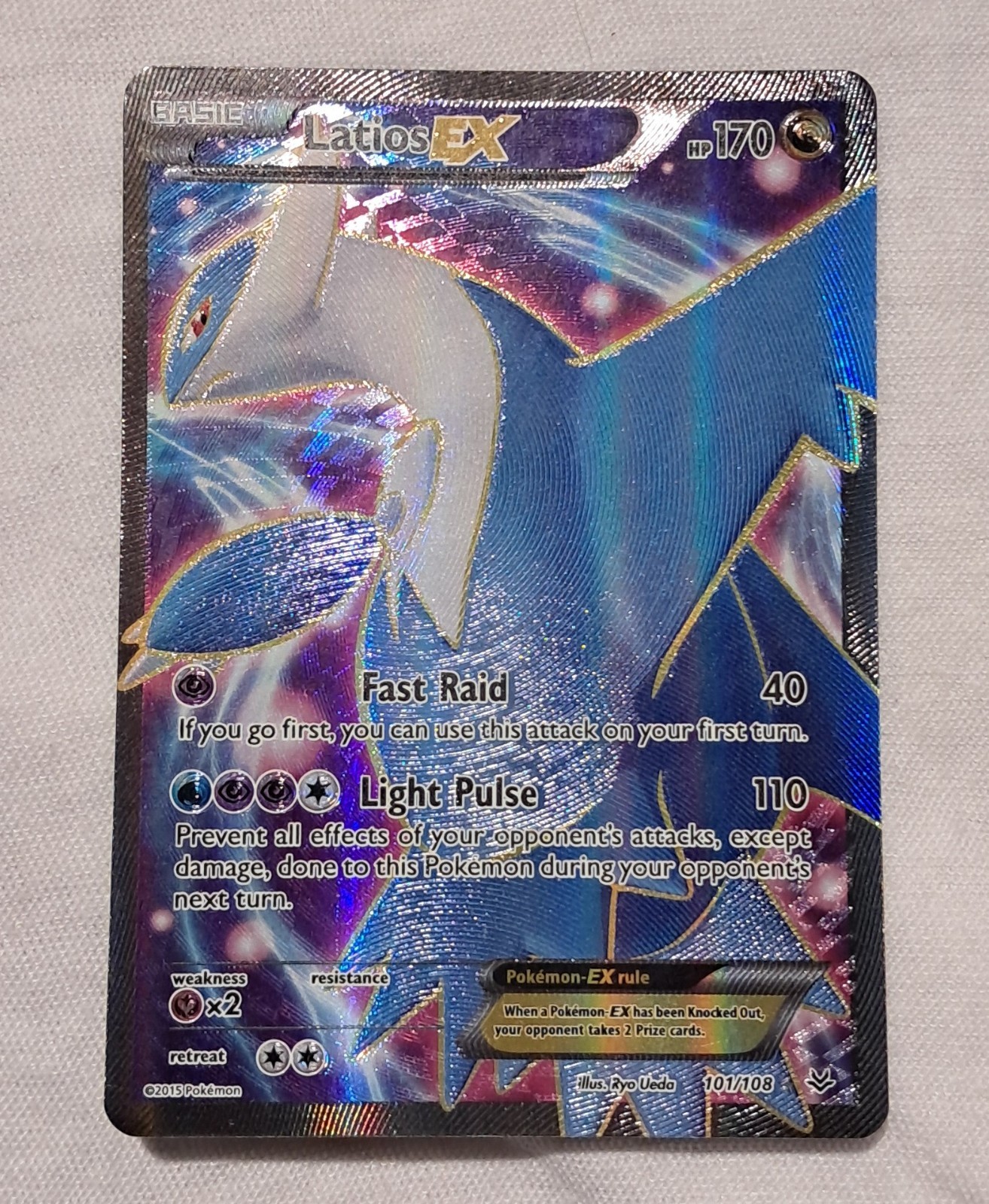 Pokemon Latios EX (101 Full Art) 101/108 Roaring Skies Holo Near Mint