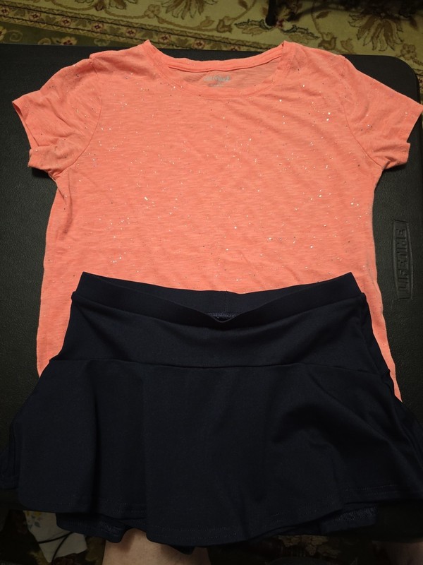 Girls Sz 14-16 Glittery Top With Mini skorts CUTE!!