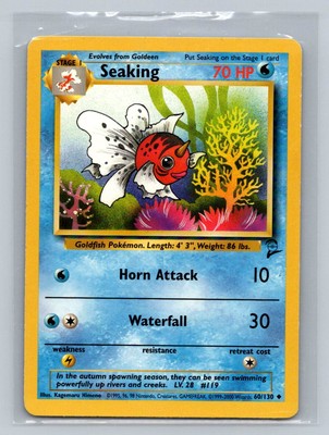 Pokemon Seaking Base Set 2 060/130 Mild Play MP+ or Better