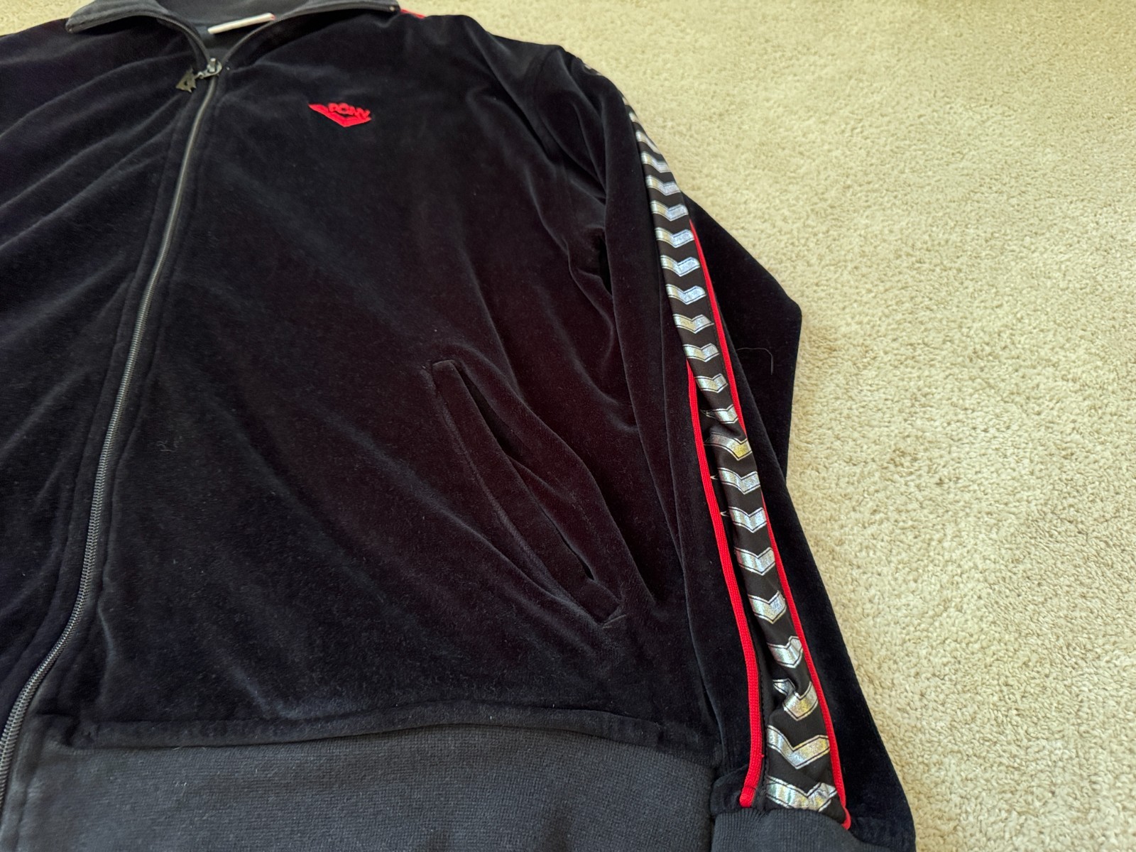 Felpa PONY vintage anni 80 full zip abbigliamento sportivo sportivo sportivo uomo M