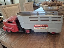 Vintage 1940s Wyandotte Truck Lines Pressed Steel Livestock Truck. Wyandotte,MI