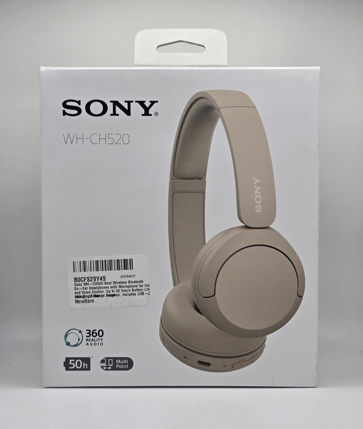 Sony WH-CH520 Wireless Headphone with Microphone -Beige