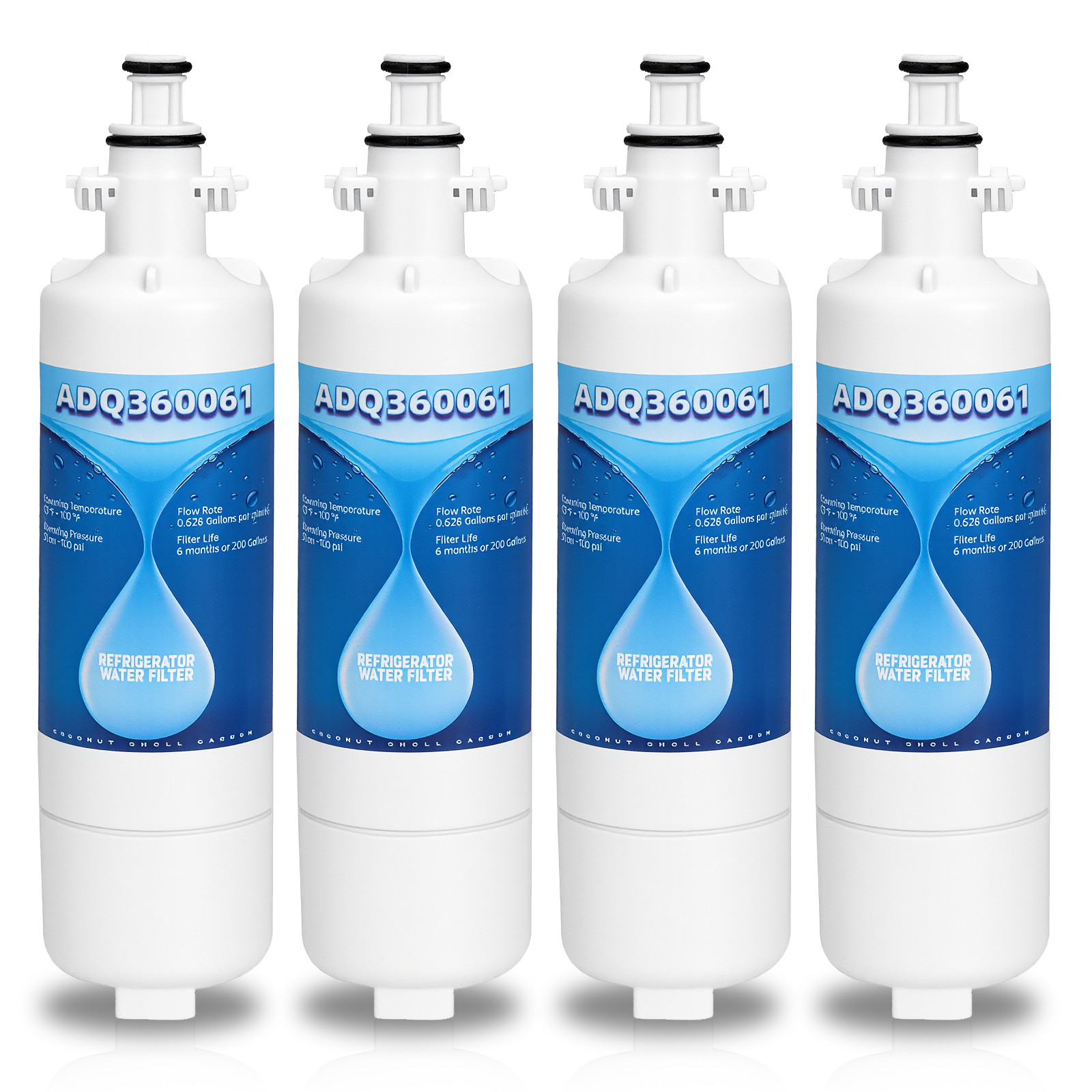 4 pcs Fit for LG LT700P ADQ36006101 469690 LFX31935ST Refrigerator Water Filter