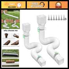 2 Pack Flexible Downspout Extensions, Adjustable Gutter Drain Pipe 21-60 Inches