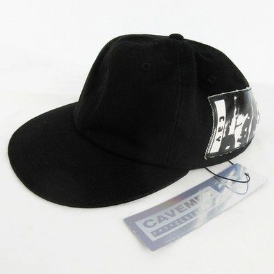 C.E 25SS cavempt LR Patches Cap Cap Black Canvas Hat Men's [Vector Old Clothes]