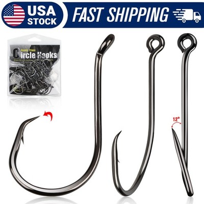 4/0 Offset Circle Hooks - 80PCS Fishing Hooks for Bass Saltwater & Freshwater | eBay 4/0 Offset Circle Hooks - 80PCS Fishing Hooks for Bass Saltwater & Freshwater | eBay