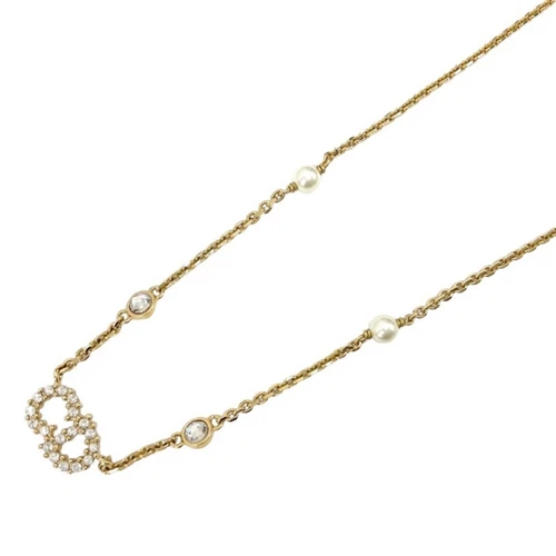 Dior Christian CLAIR D LUNE COLLANA CIONDOLO GIROCOLLO ORO LOGO CD USATO0