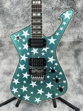Ibanez Iceman-Style Electric Guitar Teal with White Star GraphicFloyd Rose Tremo