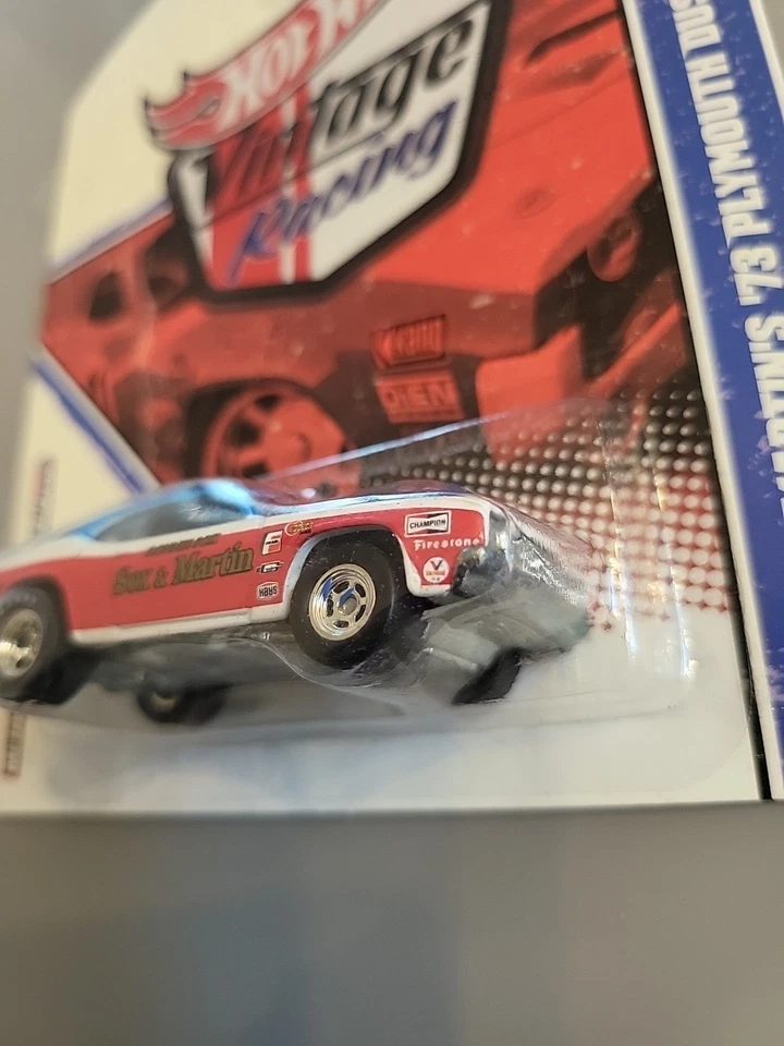 Mattel 2010 Hot Wheels Vintage Racing Sox & Martin's 73 Plymouth Duster Mint NIB - Image 4 of 4