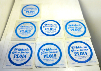 7 D'ADDARIO GUITAR  STRINGS  AS PICTURED