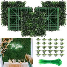 Artificial Grass Wall Panel - 12 Pack 10"x10" Boxwood Panels for Greenery Wal...