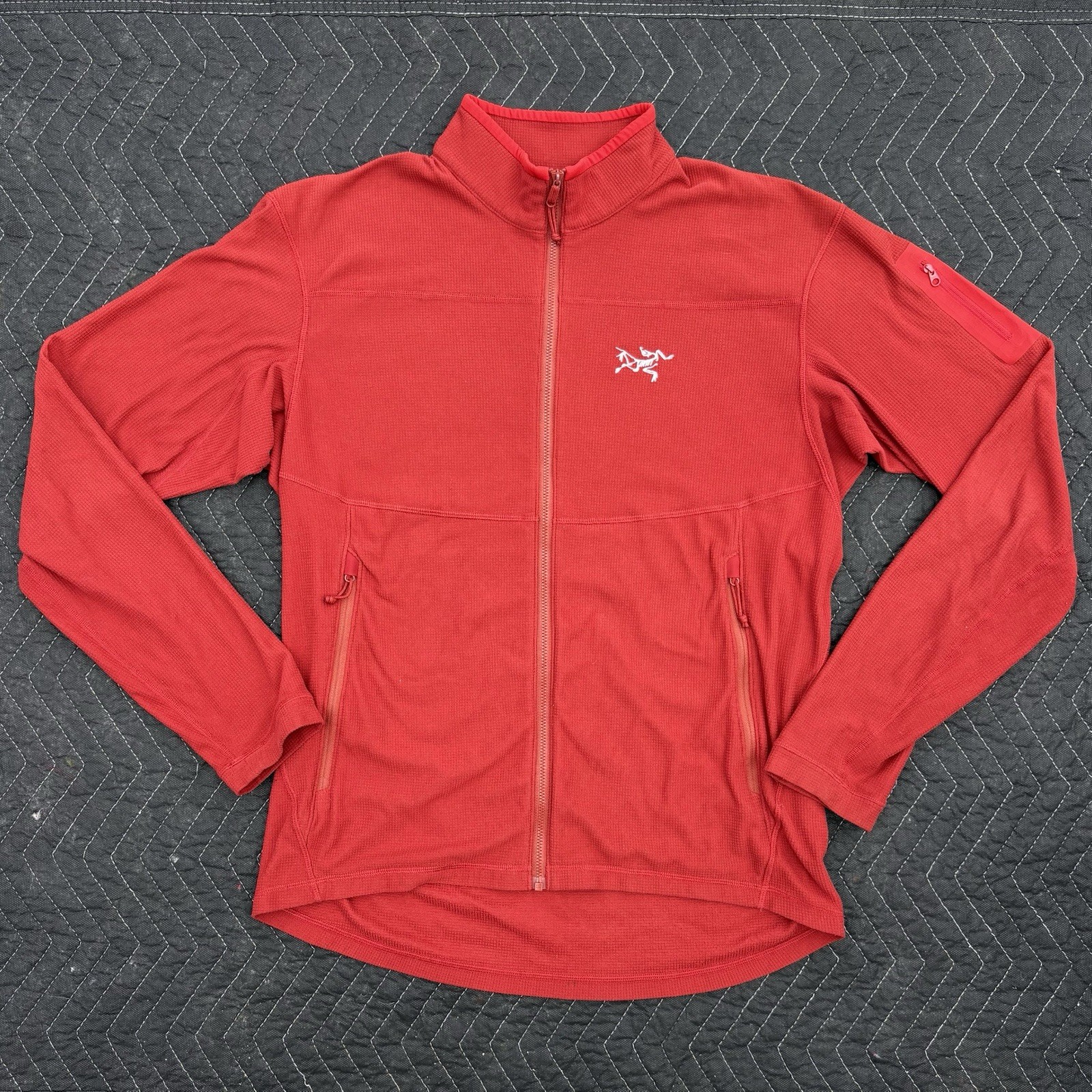 Arc'teryx Delta LT Giacca Pile Rosso Uomo Taglia Media Polartec Waffle Full Zip